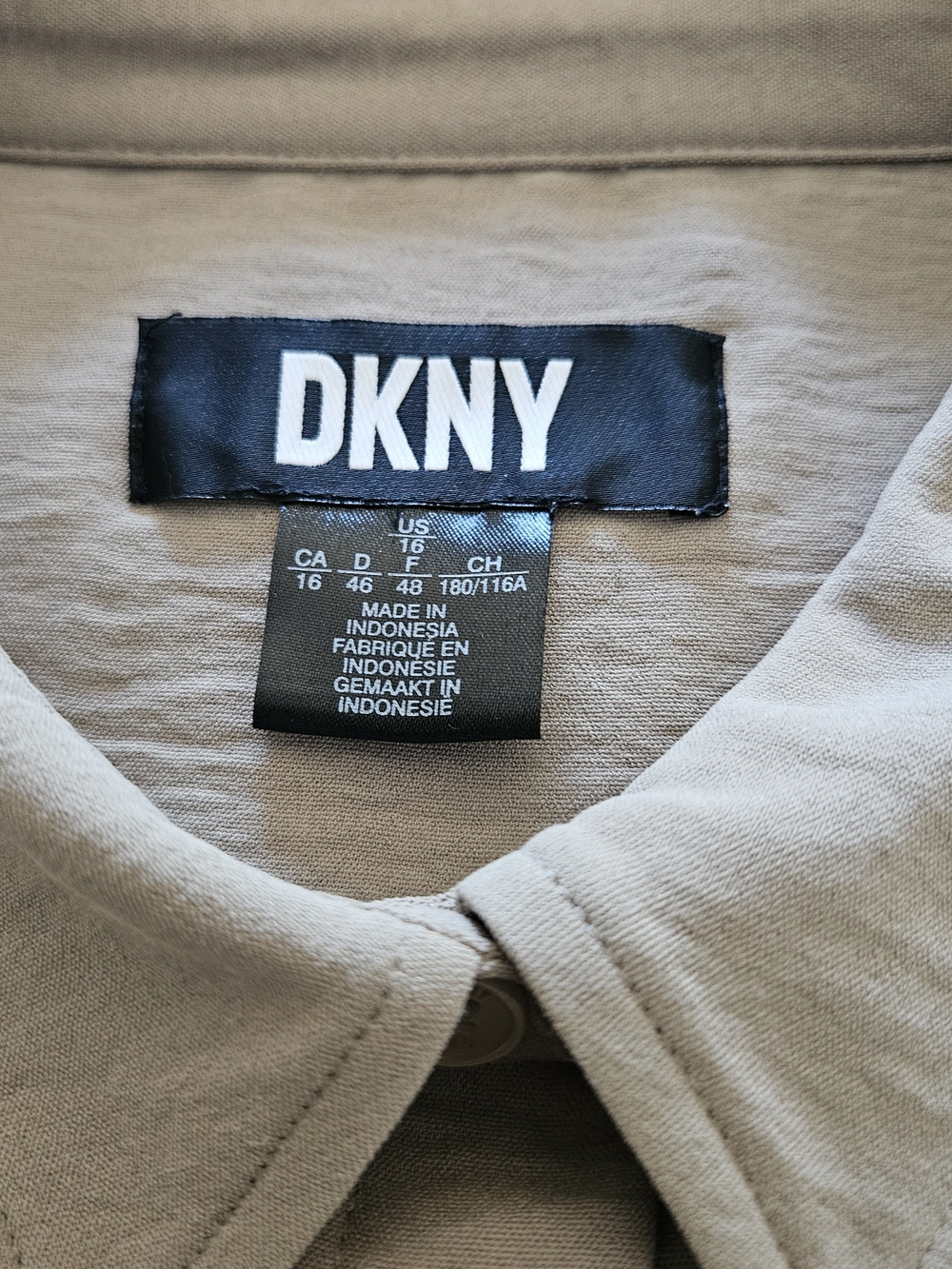 DKNY Maxi Shirt Dress In Taupe